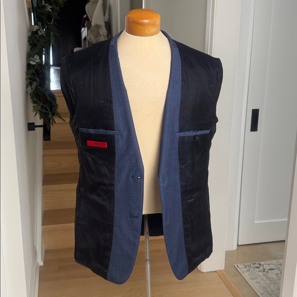 HUGO Boss Blue Virgin Wool Tailored Blazer Jacket EU 52 / US 42S - Picture 6 of 11